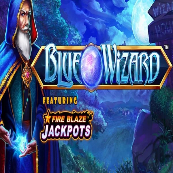 Slots logo of Blue Wizard Fire Blaze Jackpots from Rarestone Gaming at Blazing Wildz Casino